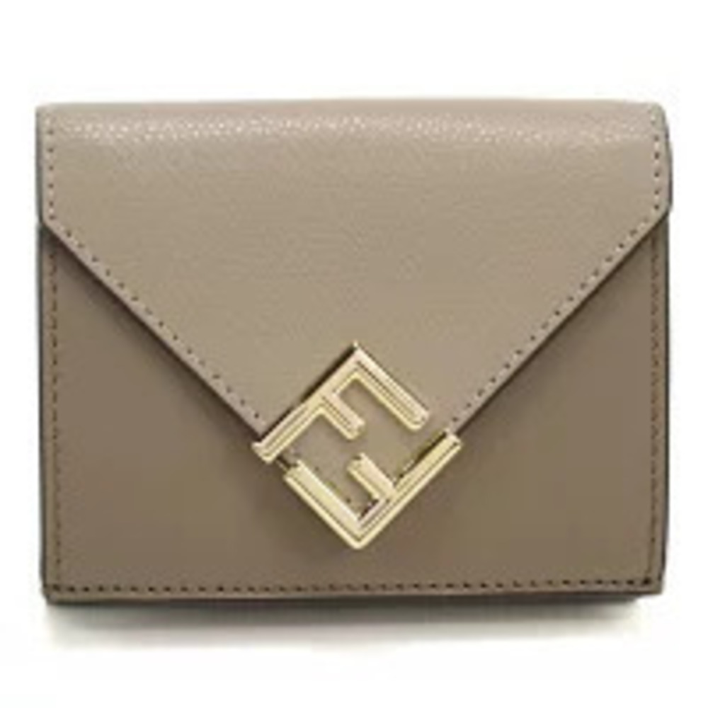 Fendi Tri fold Wallet Coin Purse Compact Gray